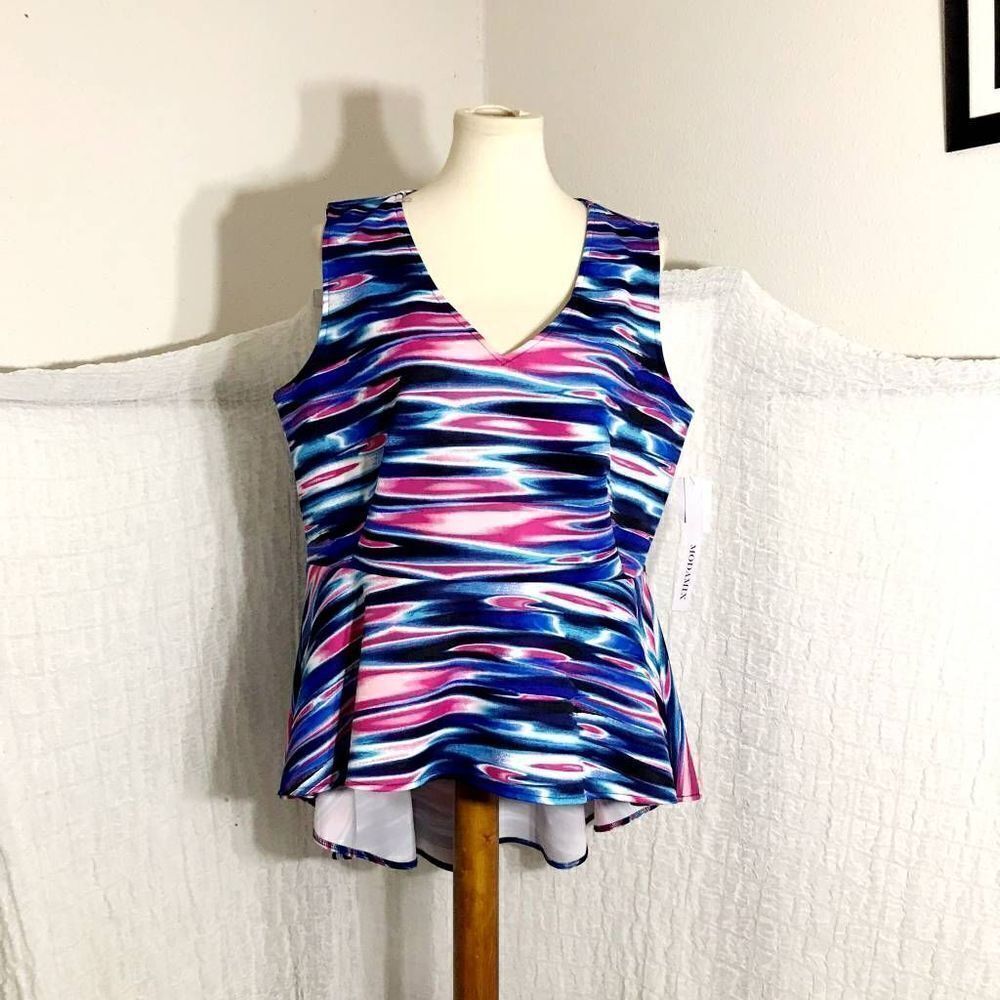 ModaMix NWT Multi-Colored Print Top Size 1X - Picture 2 of 10